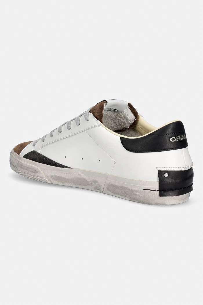 Boty Crime London DISTRESSED 2.0 sneakers boty pánské kožené 11072AA8.10 bílá