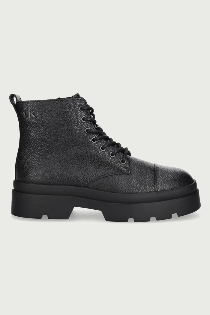 Calvin Klein Gležnjače za muškarce od kože LUGGED MID LACE UP TC TU LTH HM0HM022670GJ crna AW26