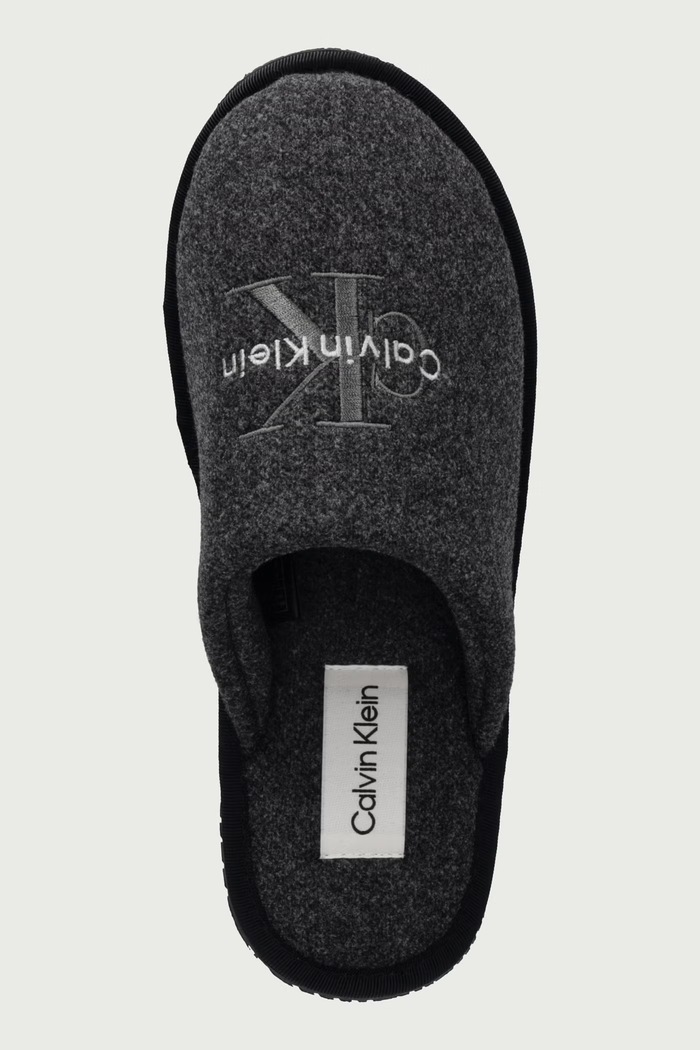 Kapcie męskie HOTEL SLIPPER MONOLOGO FELT Calvin Klein HM0HM022770GJ szary