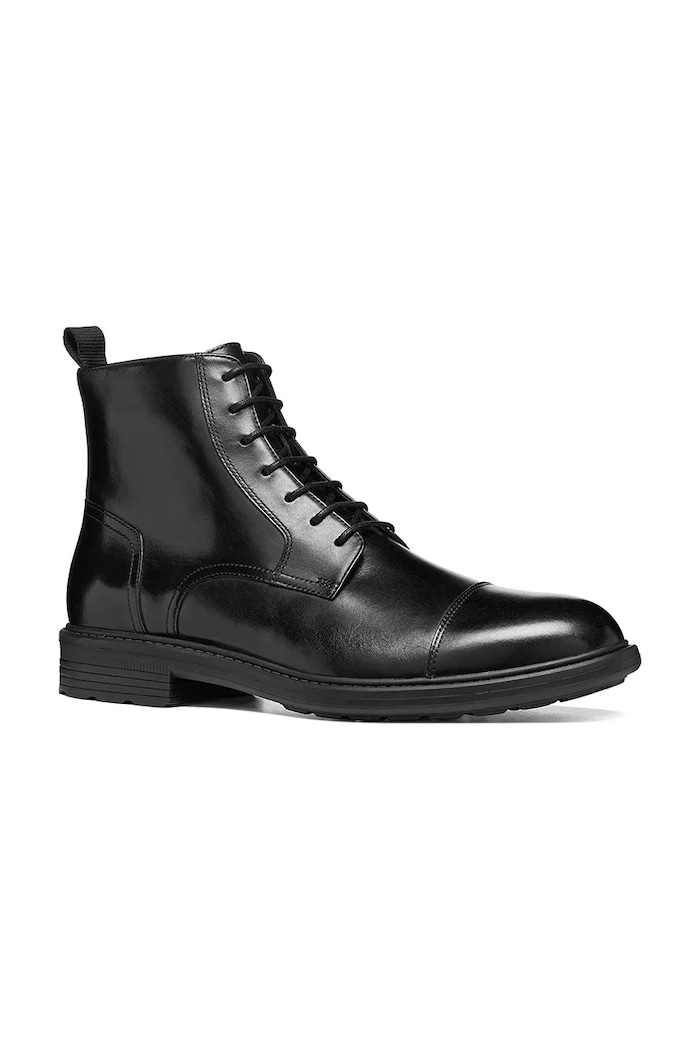 Geox Боти с връзки мъжки от кожа U WALK PLEASURE B U567KB00043C9997 черен AW26