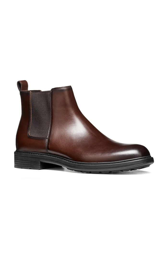 Geox Kotníkové boty pánské kožené U WALK PLEASURE B U567KA00039C6010 hnědá AW26