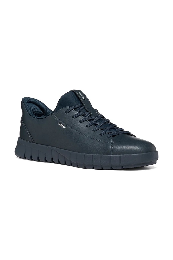 Geox U FLEXTRIDE PLUS sneakers boty pánské kožené U65MAA0009BC4064 námořnická modř AW26