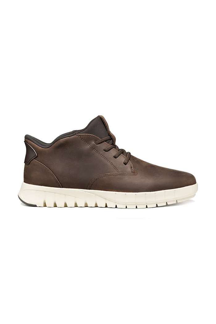 Geox U FLEXTRIDE PLUS sneakers ανδρικά δερμάτινα καφέ U56MAB000FFC6009