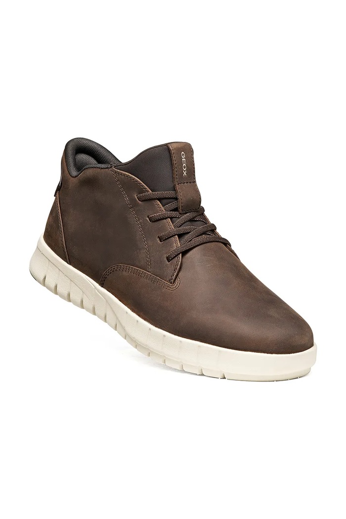 Geox U FLEXTRIDE PLUS sneakers ανδρικά δερμάτινα U56MAB000FFC6009 καφέ AW26