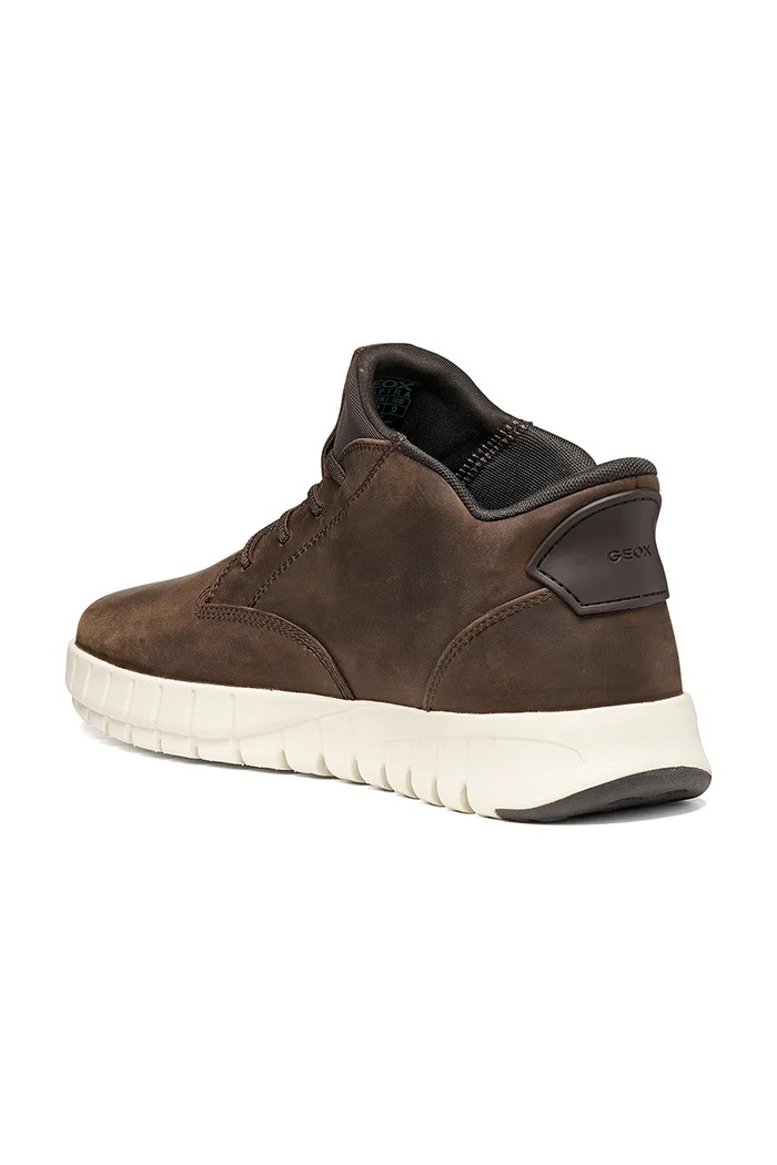 Geox U FLEXTRIDE PLUS sneakers ανδρικά δερμάτινα καφέ U56MAB000FFC6009