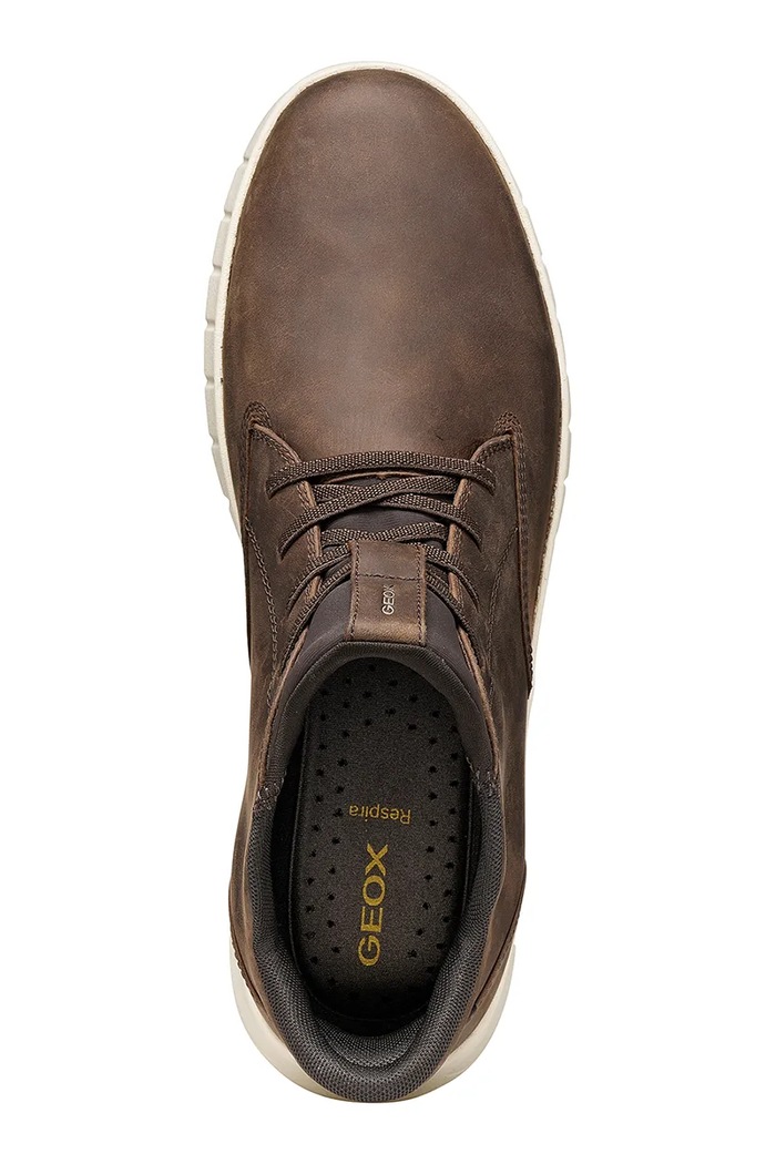 Geox U FLEXTRIDE PLUS sneakers ανδρικά δερμάτινα U56MAB000FFC6009 καφέ