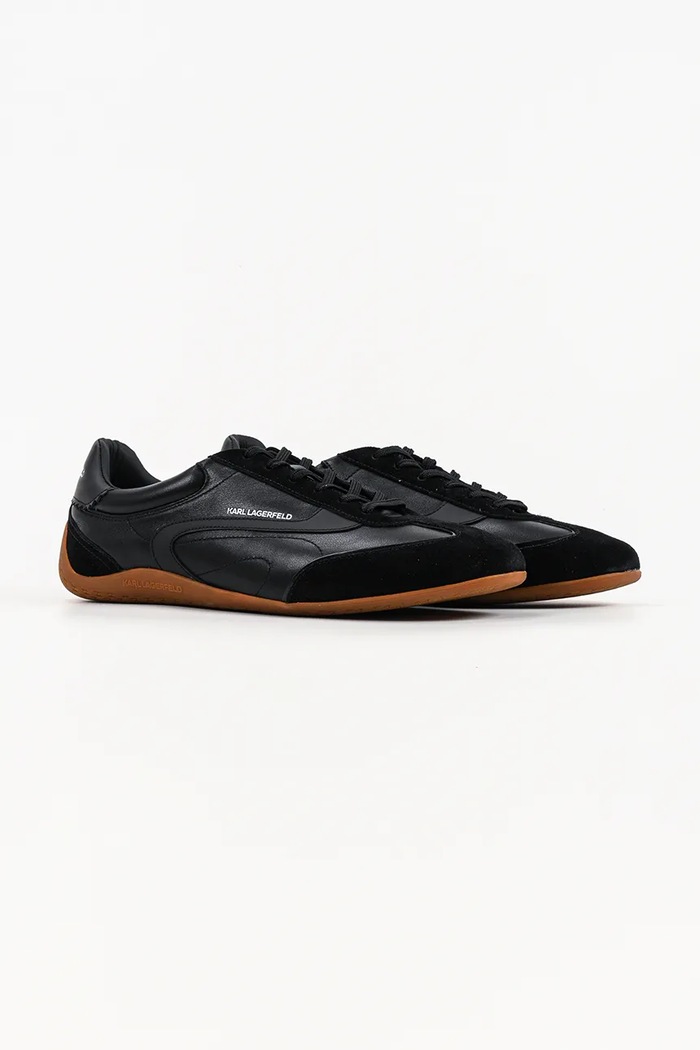 Karl Lagerfeld Devon Sneaker sneakersy męskie skórzane KL54415.300 czarny AW26