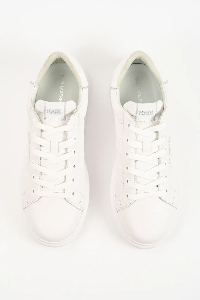 Karl Lagerfeld Kapri Mens маратонки мъжки от кожа бял KL52549T.01W