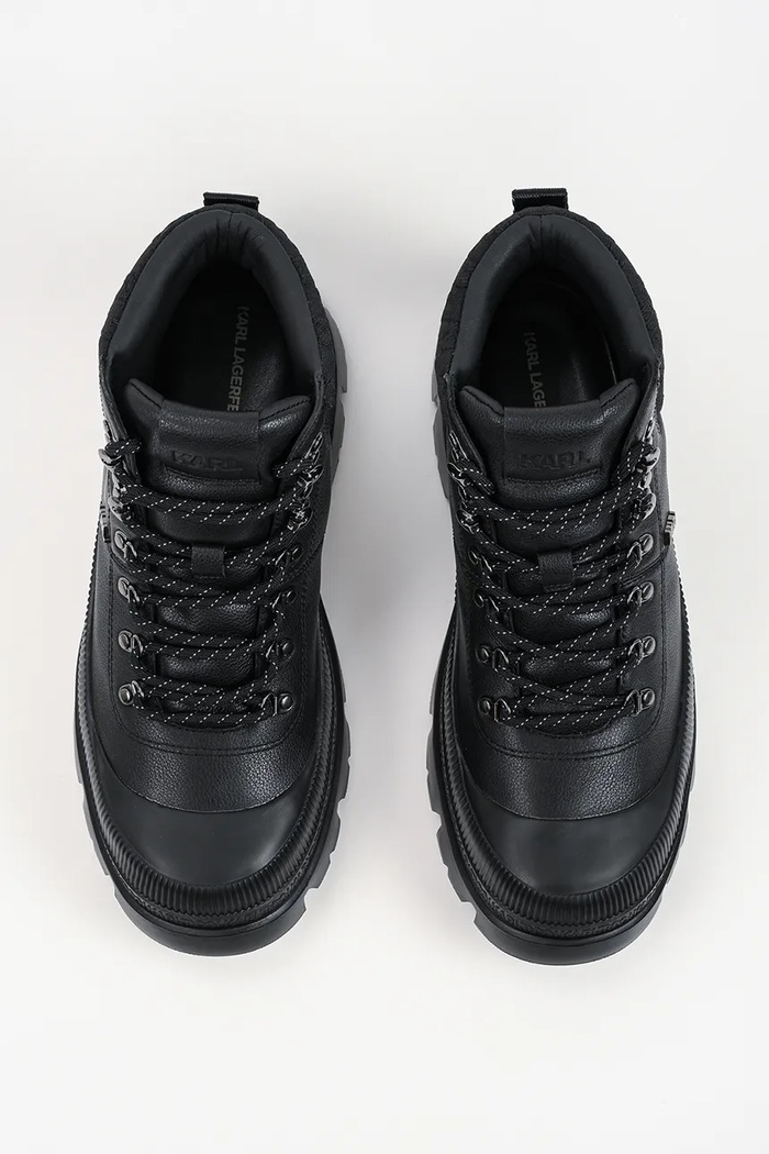 Karl Lagerfeld trapery męskie skórzane Trekka Mens czarny KL25246.400