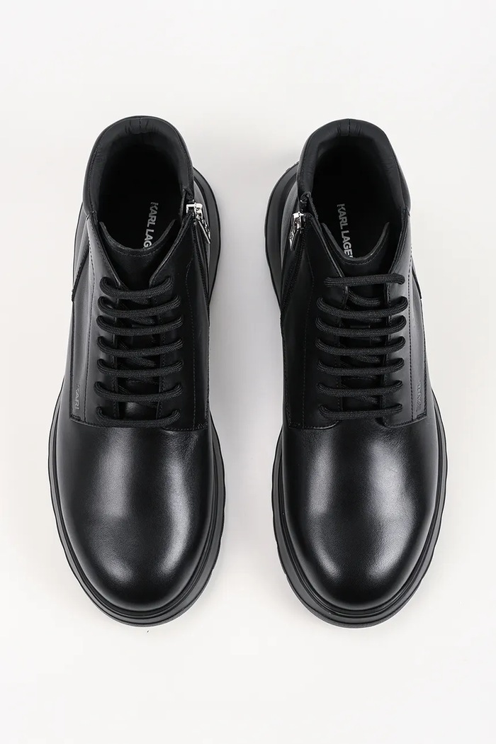 Karl Lagerfeld workery męskie skórzane Magnus czarny KL10650.000