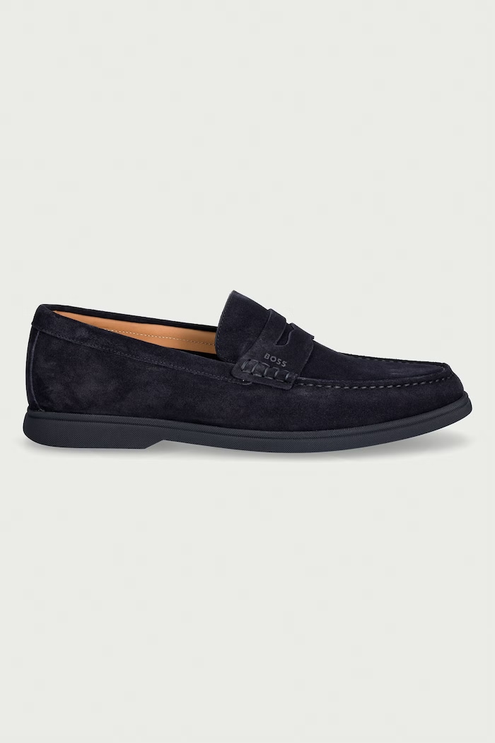 BOSS Mokasíny pánske semišové Sienne 50568763.401 tmavomodrá AW26