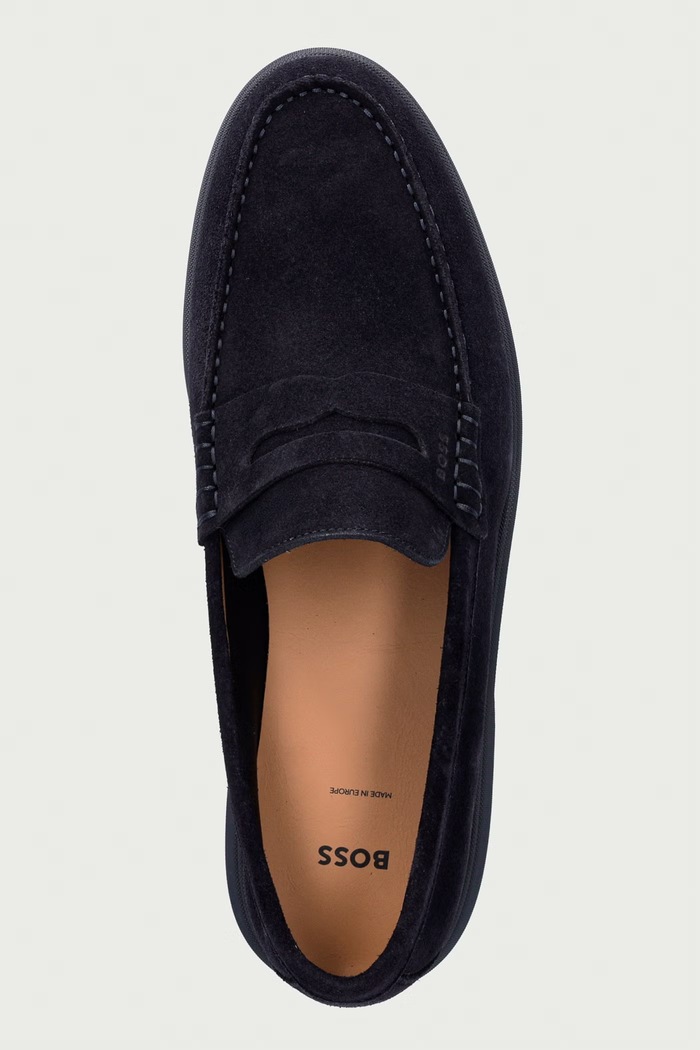 BOSS mokasíny pánské semišové Sienne námořnická modř 50568763.401