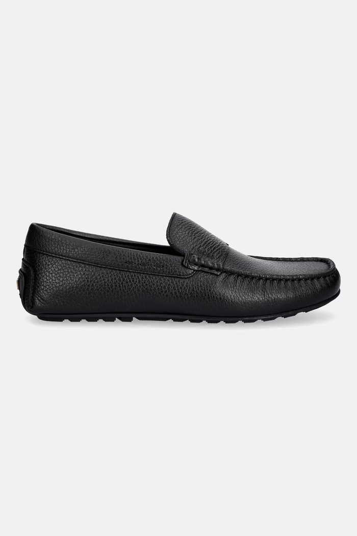 BOSS мокасини мъжки от кожа Noel 50568700.001 черен AW26