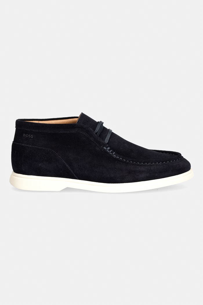 BOSS stivaletti da uomo in scamoscio Sienne 50548119.401 blu navy AW26