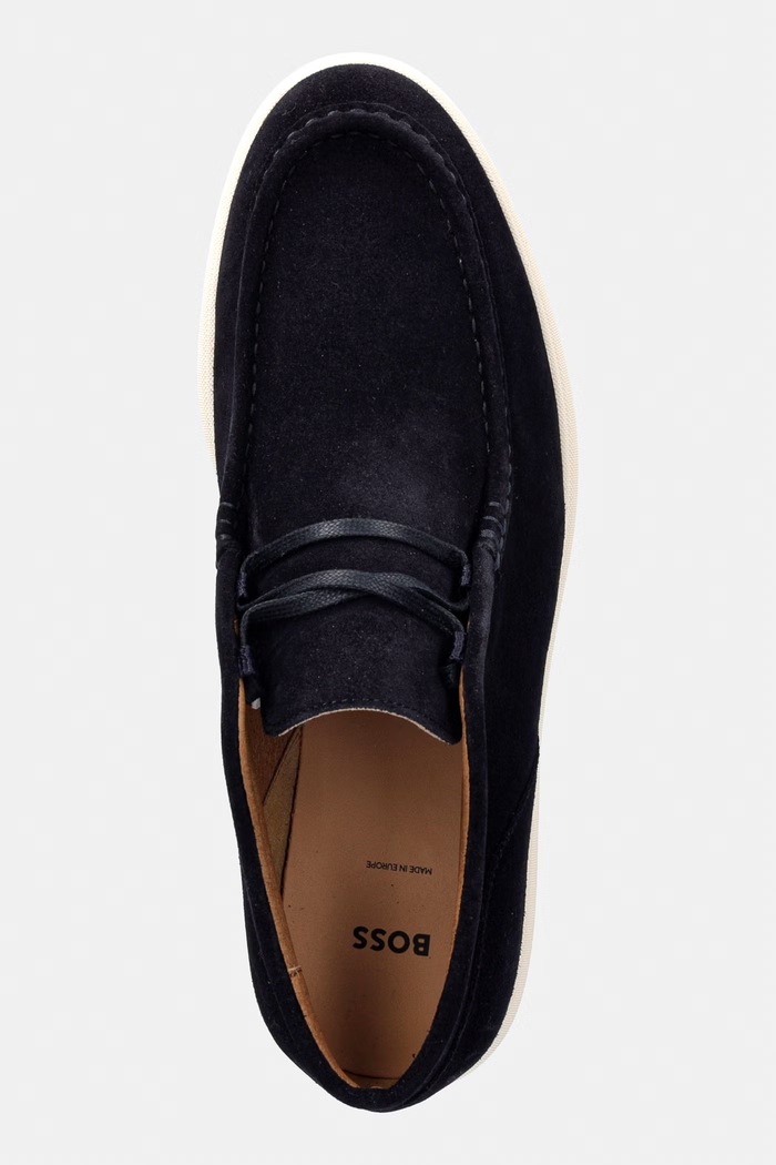 BOSS stivaletti da uomo in scamoscio Sienne blu navy 50548119.401