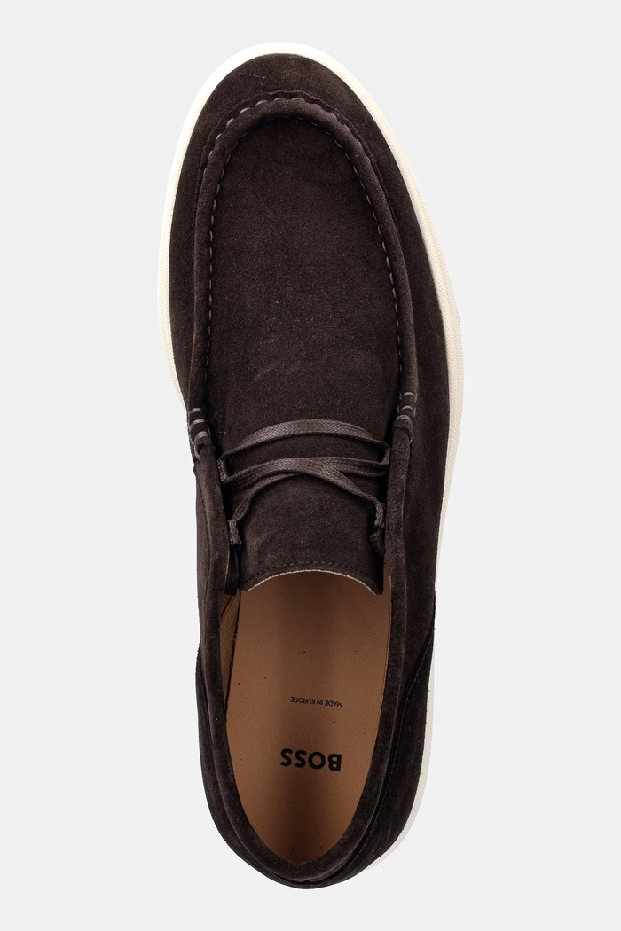 BOSS stivaletti da uomo in scamoscio Sienne marrone 50548119.201