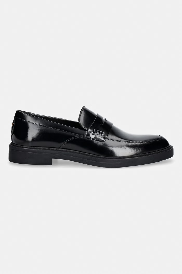 BOSS mokasini moški usnjeni Calev 50568869.001 črna AW26