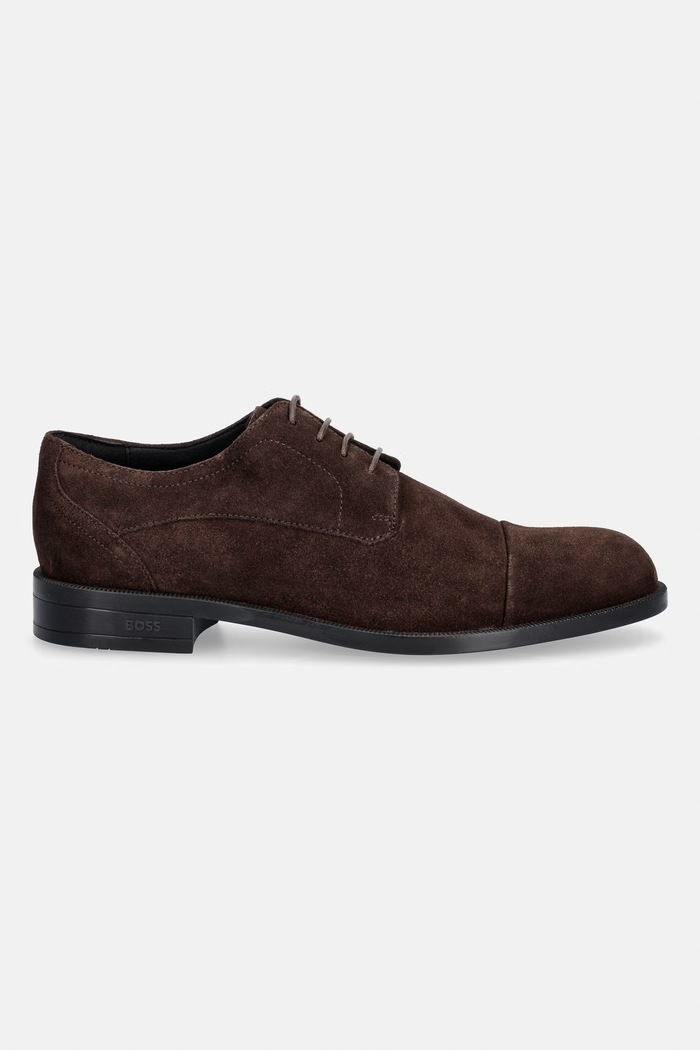 BOSS stivaletti da uomo in scamoscio Tayil 50568786.201 marrone AW26