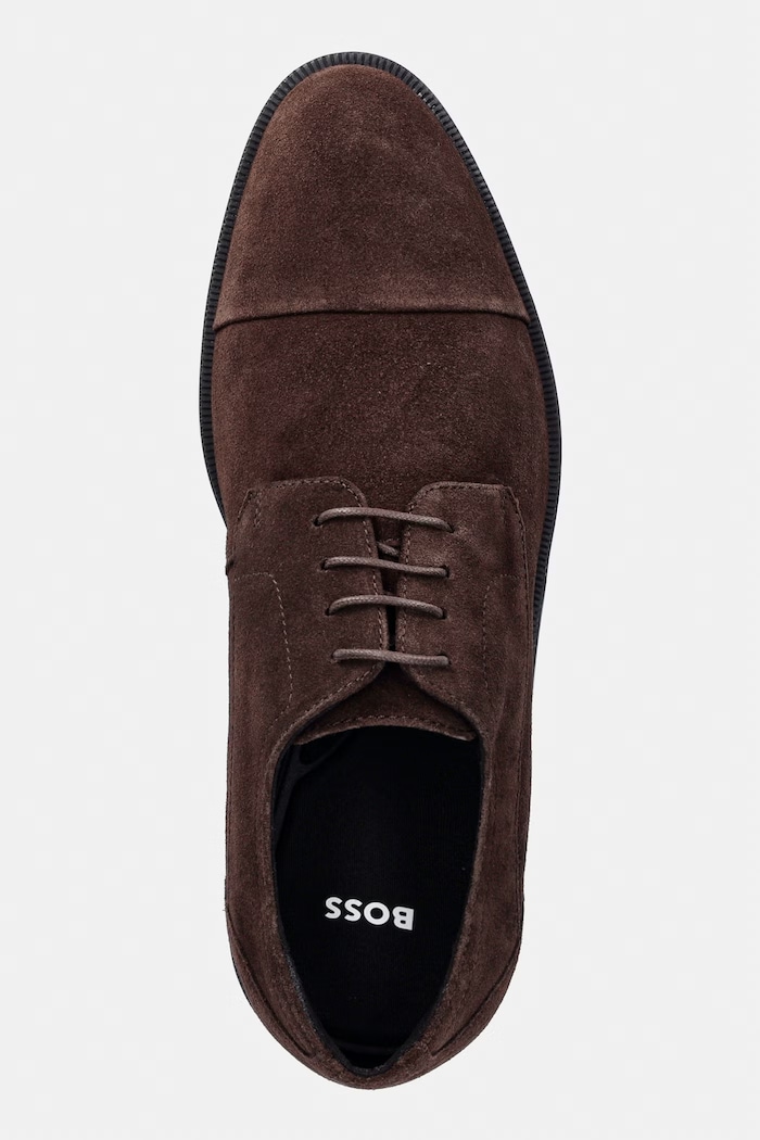 BOSS stivaletti da uomo in scamoscio Tayil marrone 50568786.201