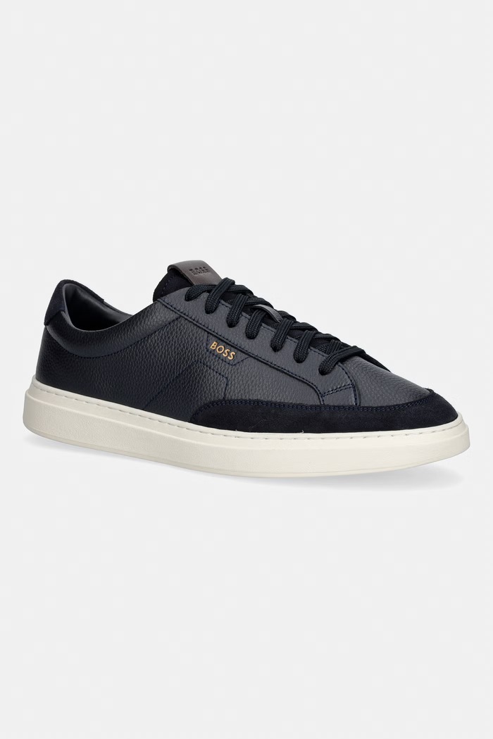 BOSS Kieran sneakersy męskie skórzane granatowy 50568536.402
