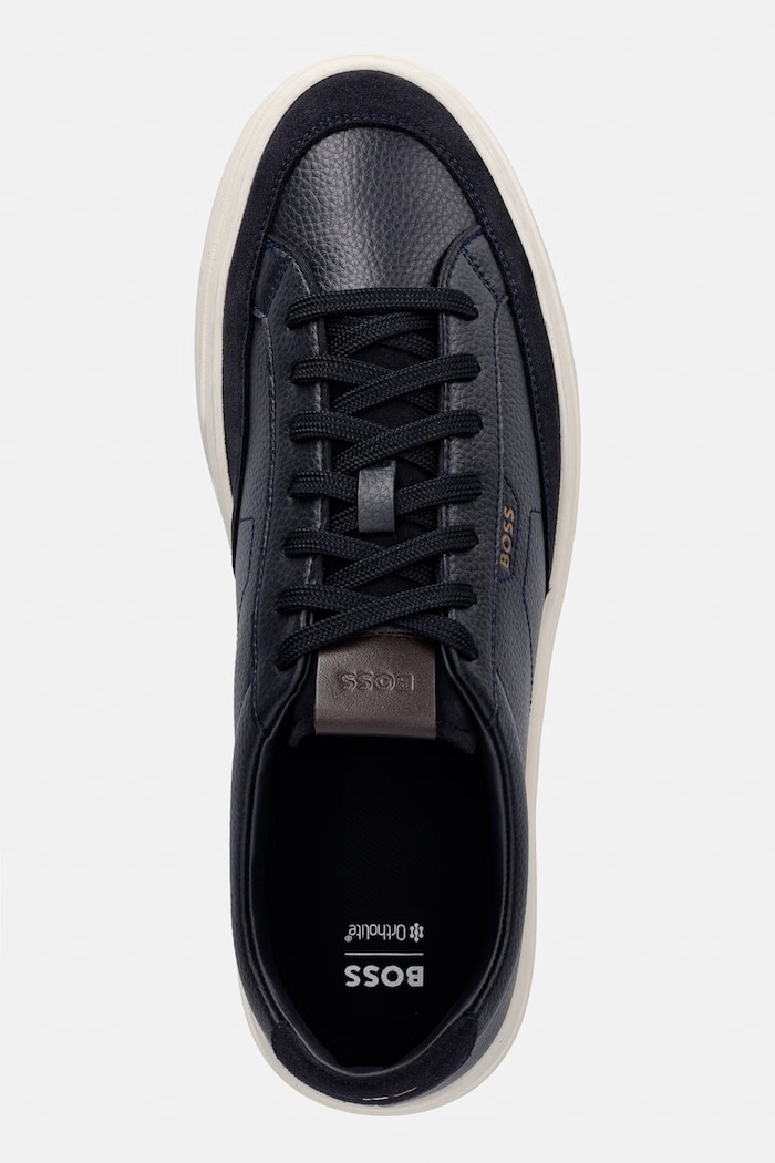 BOSS Kieran sneakersy męskie skórzane granatowy 50568536.402