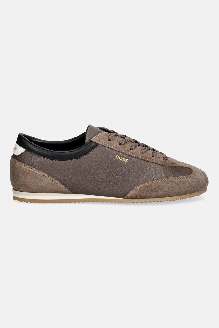BOSS Lineor sneakersy męskie skórzane 50568463.241 brązowy AW26
