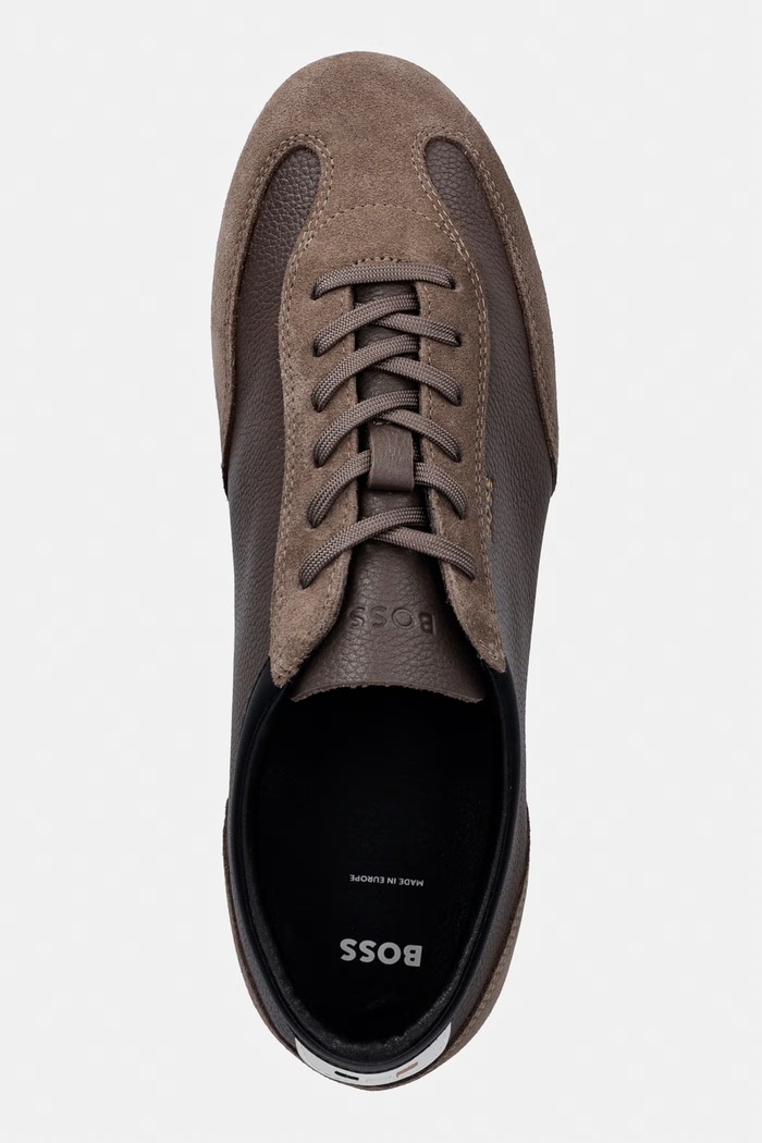 BOSS Lineor sneakersy męskie skórzane brązowy 50568463.241