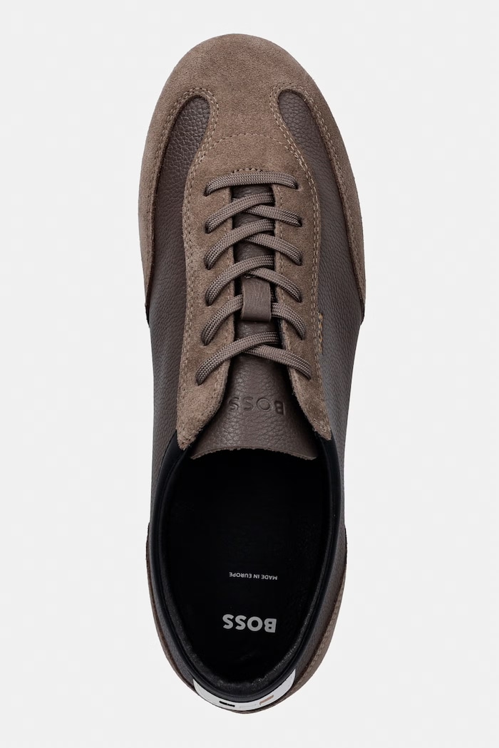 BOSS Lineor sneakersy męskie skórzane brązowy 50568463.241