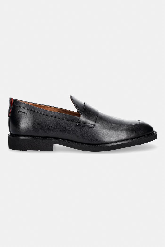 HUGO мокасины для мужчин кожаные Ginsby 50569010.001 чёрный AW26