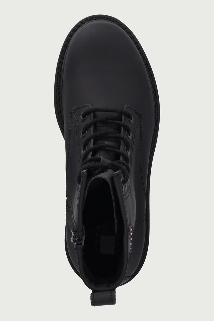 Gležnjače za muškarce od kože ARCHIVE '01 RUBBER LACE BOOT Tommy Jeans EM0EM01781 crna