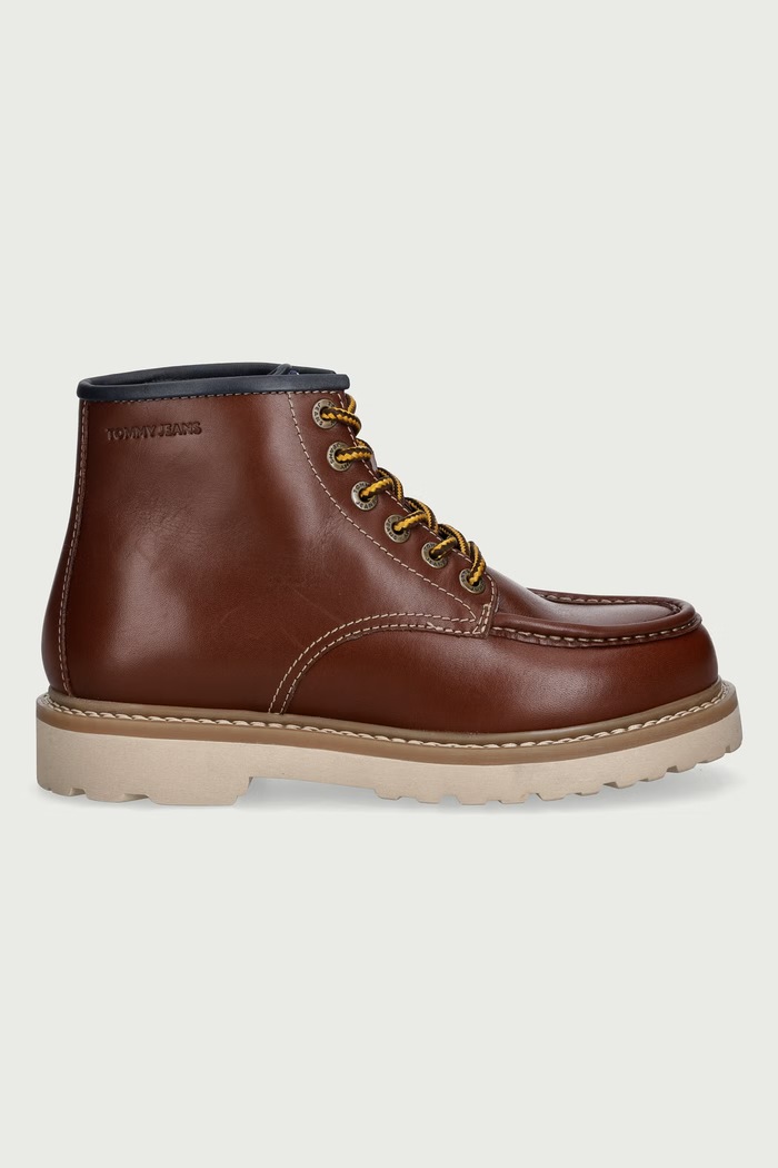 Tommy Jeans Buty męskie skórzane ARCHIVE '01 AMERICAN LTH BOOT EM0EM01779 brązowy AW26