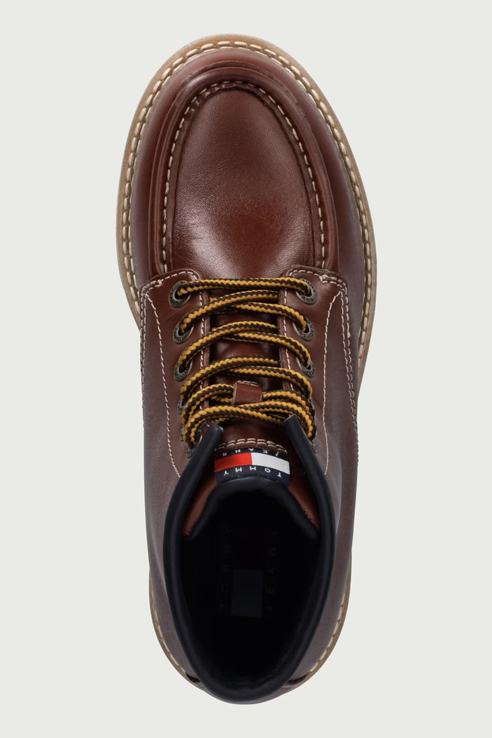 Buty męskie skórzane ARCHIVE '01 AMERICAN LTH BOOT Tommy Jeans EM0EM01779 brązowy