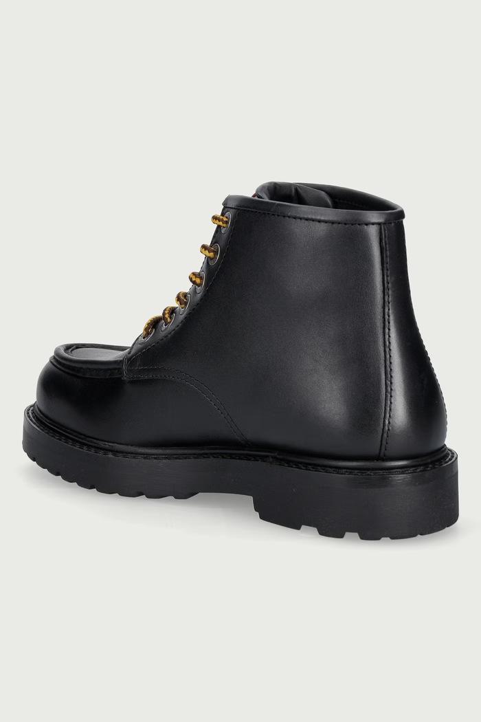 Obuv Tommy Jeans Topánky pánske kožené ARCHIVE '01 AMERICAN LTH BOOT EM0EM01779 čierna