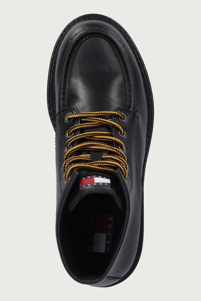 Topánky pánske kožené ARCHIVE '01 AMERICAN LTH BOOT Tommy Jeans EM0EM01779 čierna