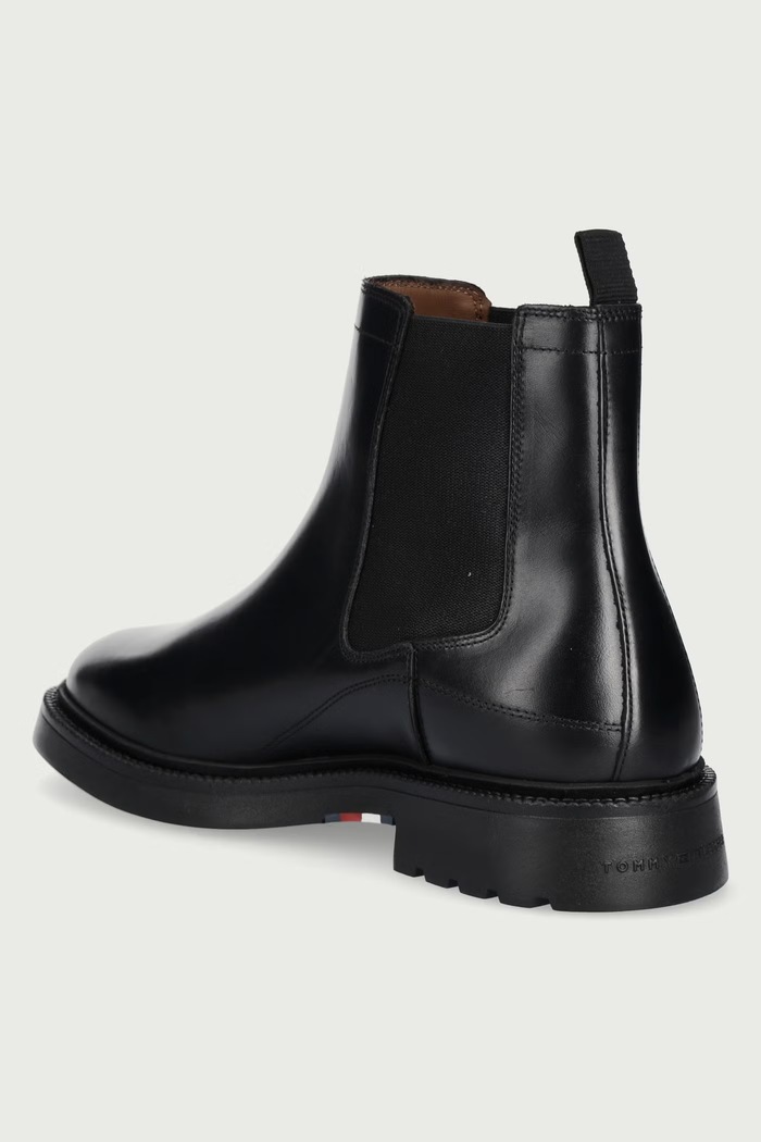 Obuća Tommy Hilfiger Čizme za muškarce od kože CORPORATE CASUAL LTH CHELSEA FM0FM05966 crna