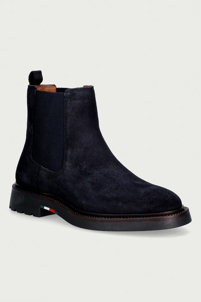 Tommy Hilfiger μπότες τσέλσι ανδρικές σουέτ CORPORATE CASUAL SUEDE CHELSEA σκούρο μπλε FM0FM05952