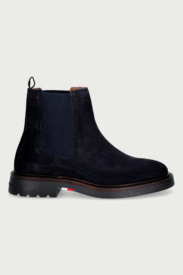 Tommy Hilfiger μπότες τσέλσι ανδρικές σουέτ CORPORATE CASUAL SUEDE CHELSEA FM0FM05952 σκούρο μπλε AW26
