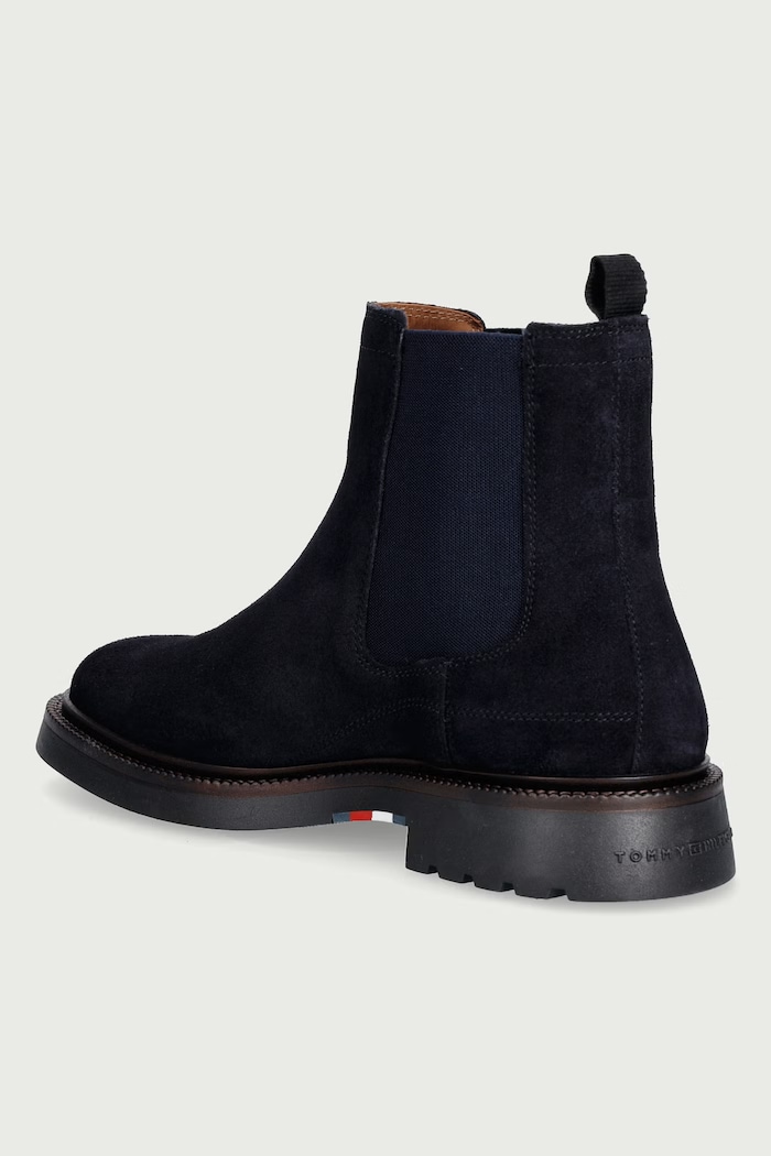 Obuwie Tommy Hilfiger Sztyblety męskie zamszowe CORPORATE CASUAL SUEDE CHELSEA FM0FM05952 granatowy