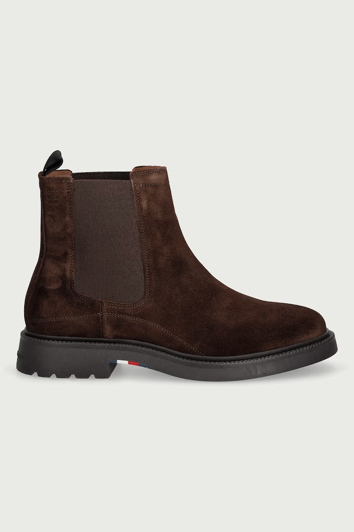 Tommy Hilfiger Μπότες τσέλσι ανδρικές σουέτ CORPORATE CASUAL SUEDE CHELSEA FM0FM05952 καφέ AW26