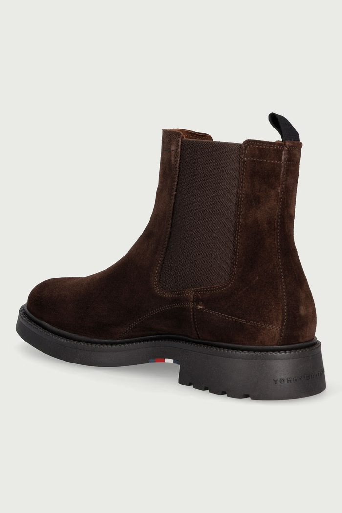 Tommy Hilfiger Sztyblety męskie zamszowe CORPORATE CASUAL SUEDE CHELSEA FM0FM05952 brązowy AW26