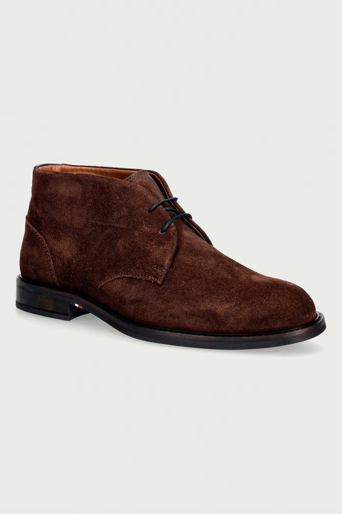Tommy Hilfiger παπούτσια Ανδρικά σουέτ CORPORATE DRESSY SUEDE LACE BOOT καφέ FM0FM05951