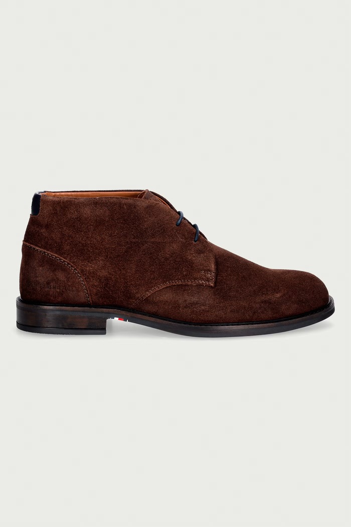 Tommy Hilfiger παπούτσια Ανδρικά σουέτ CORPORATE DRESSY SUEDE LACE BOOT FM0FM05951 καφέ AW26