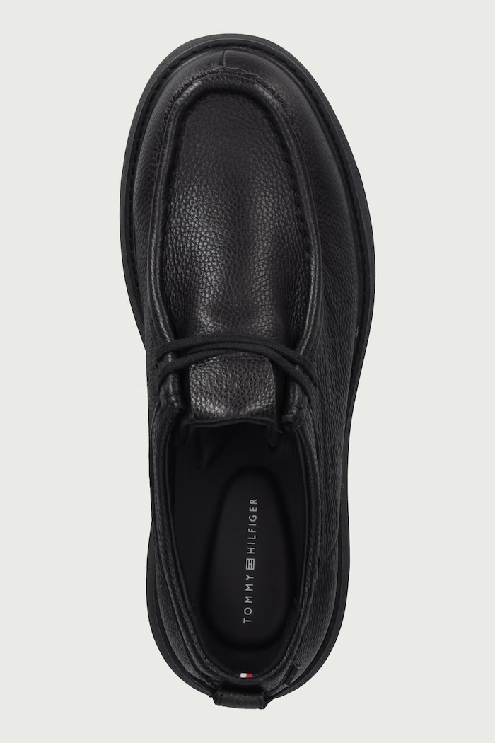 Poltopánky pánske kožené COMFORT LEATHER MOC TOE SHOE Tommy Hilfiger FM0FM06072 čierna