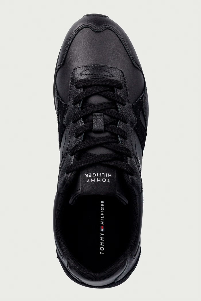 Tommy Hilfiger T CORE LTH RUNNER sneakers pánske čierna FM0FM06002