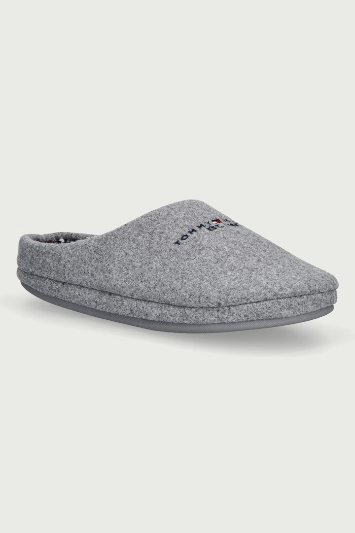 Tommy Hilfiger Παντόφλες Ανδρικές FELT HOUSE SHOE γκρί FM0FM06017