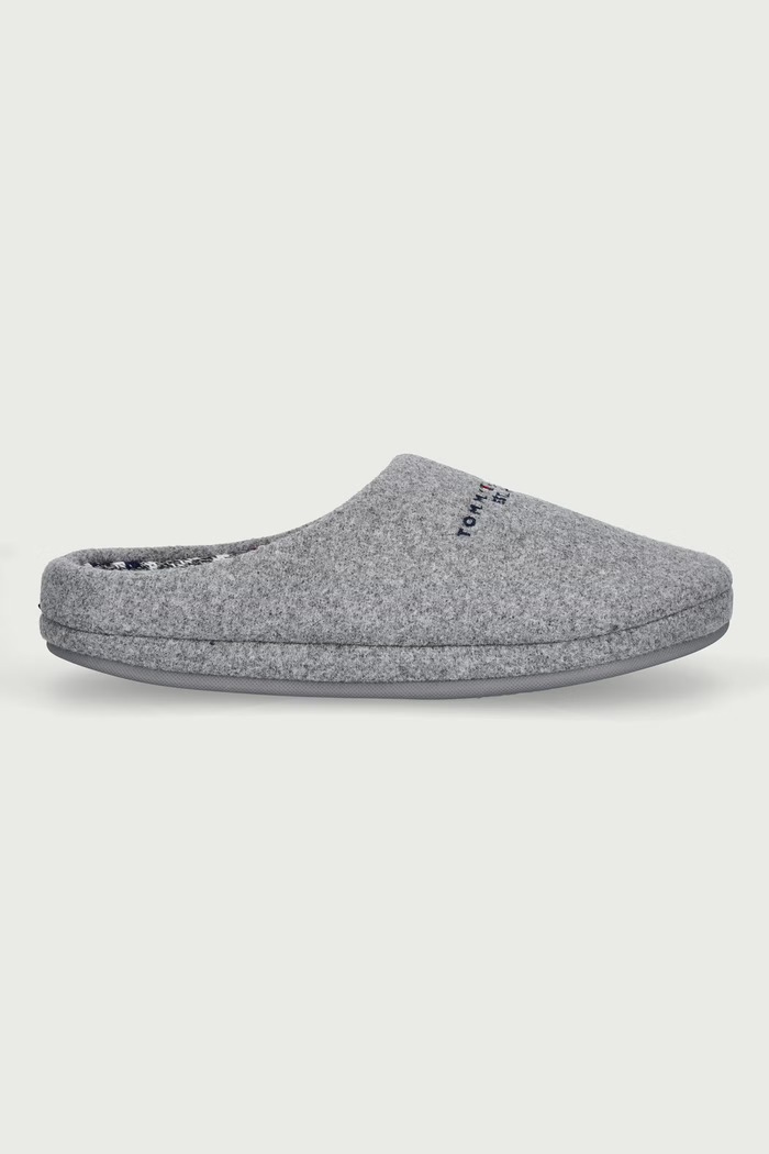 Tommy Hilfiger Παντόφλες Ανδρικές FELT HOUSE SHOE FM0FM06017 γκρί AW26