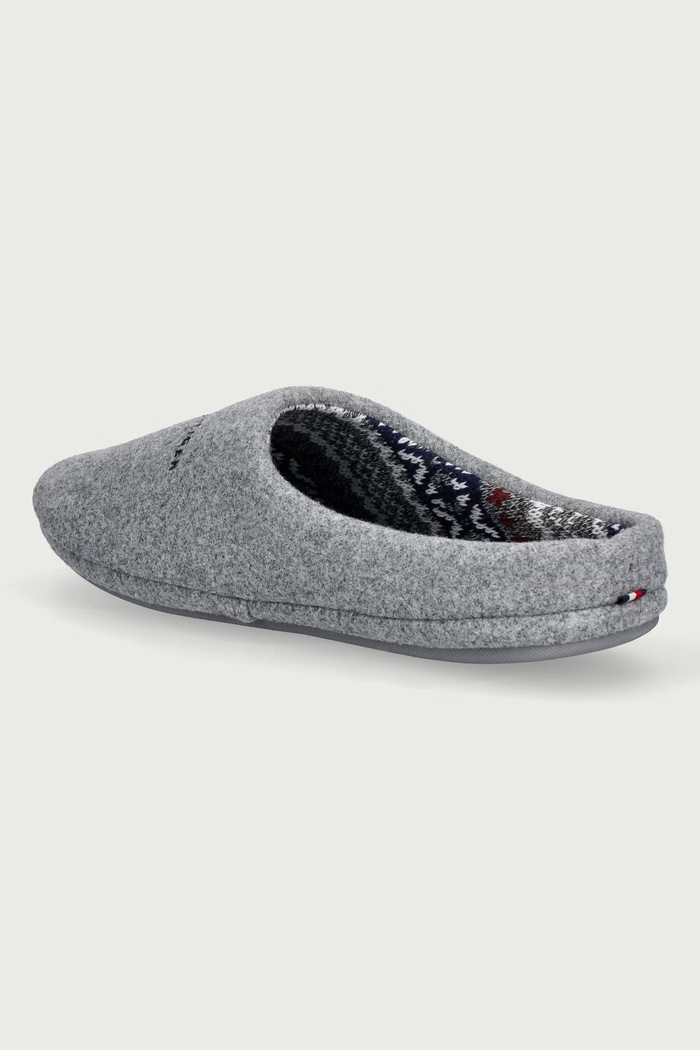 Παπούτσια Tommy Hilfiger Παντόφλες Ανδρικές FELT HOUSE SHOE FM0FM06017 γκρί