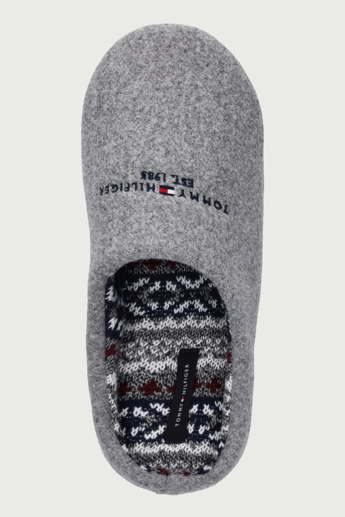 Παντόφλες Ανδρικές FELT HOUSE SHOE Tommy Hilfiger FM0FM06017 γκρί
