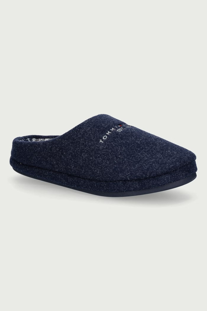 Tommy Hilfiger Kapcie męskie FELT HOUSE SHOE granatowy FM0FM06017