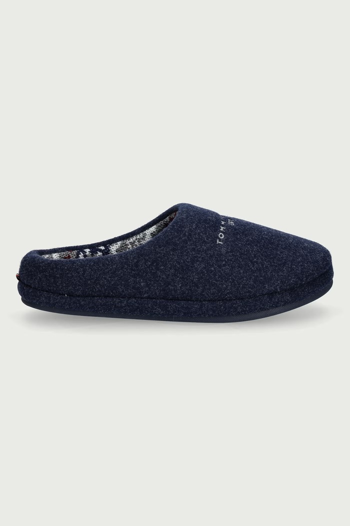 Tommy Hilfiger Kapcie męskie FELT HOUSE SHOE FM0FM06017 granatowy AW26